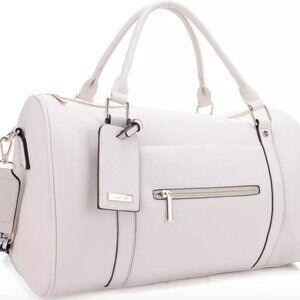 Mali + Lili Amber Gegan Leather Overnight Duffle Bag w/Trolley Strap